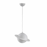 Modern Creative Bedroom White Planet Shape Pendant Light Image - 5