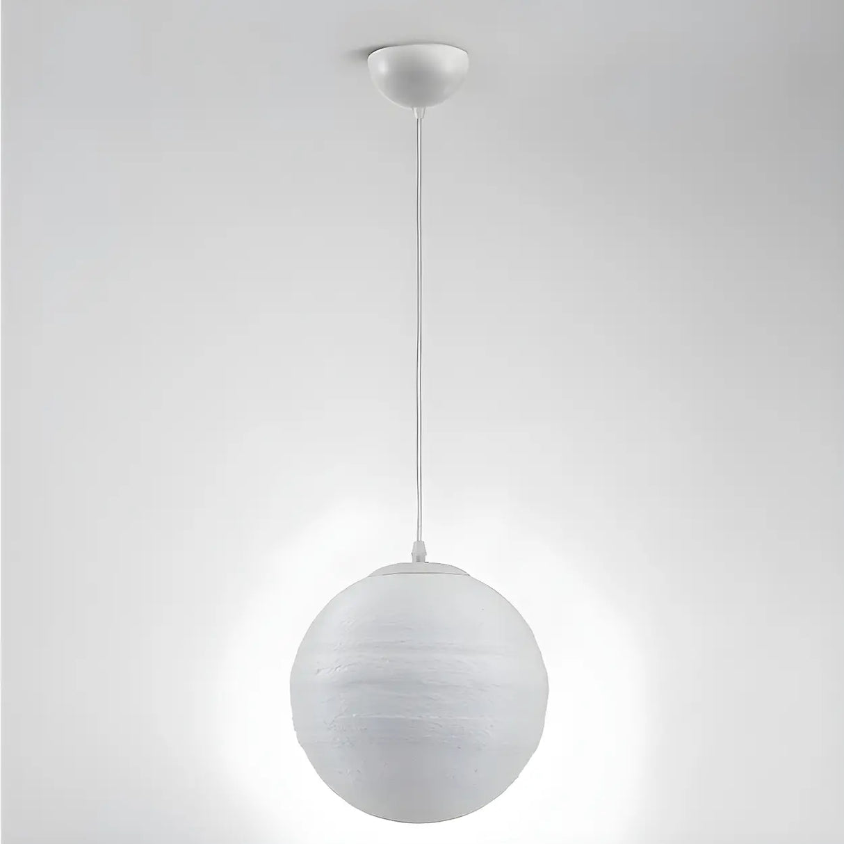 Modern Creative Bedroom White Planet Shape Pendant Light Image - 7
