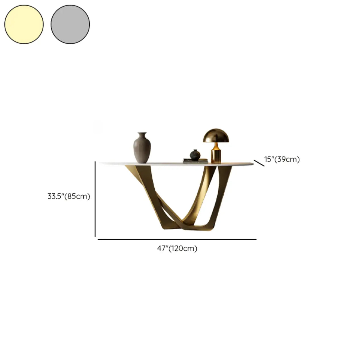 Modern Cross Legs Metal Stone Grey Standard Console Table 