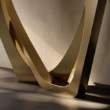 Modern Cross Legs Metal Stone Grey Standard Console Table Image - 8