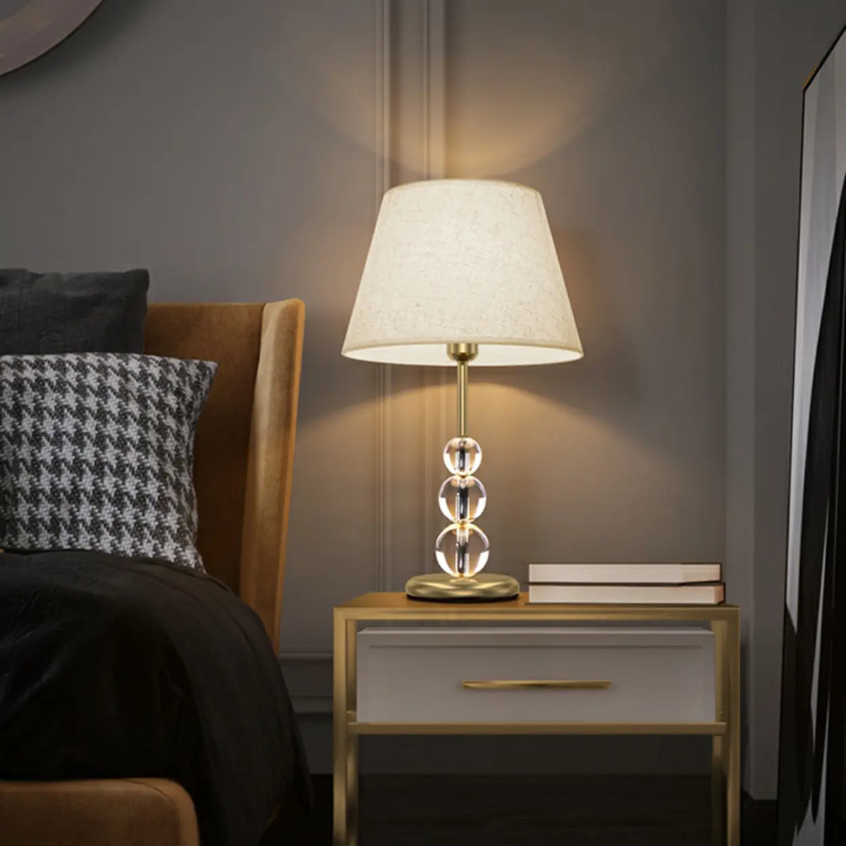 Modern Crystal Ball Base Table Lamp with Rocker Switch – Homebaa
