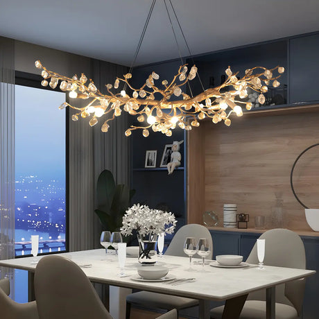 Modern Crystal Branch Chandelier for Dining Room Decor Image - 1