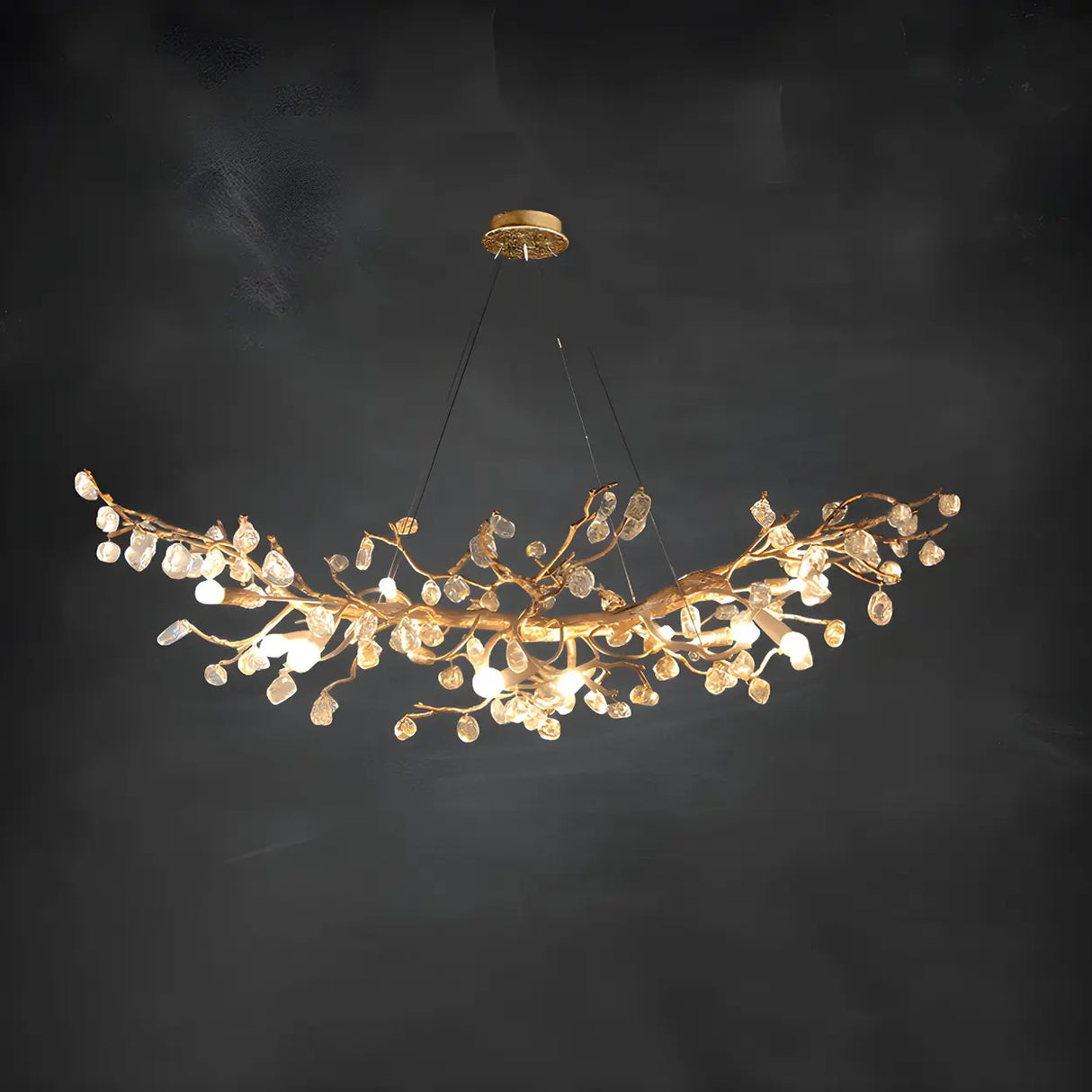 Modern Crystal Branch Chandelier for Dining Room Decor Image - 2