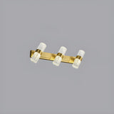 Modern Crystal Brass Wall Light, 4-Light Vanity Fixture Image - 2