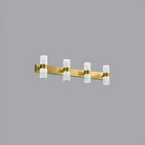 Modern Crystal Brass Wall Light, 4-Light Vanity Fixture Image - 5