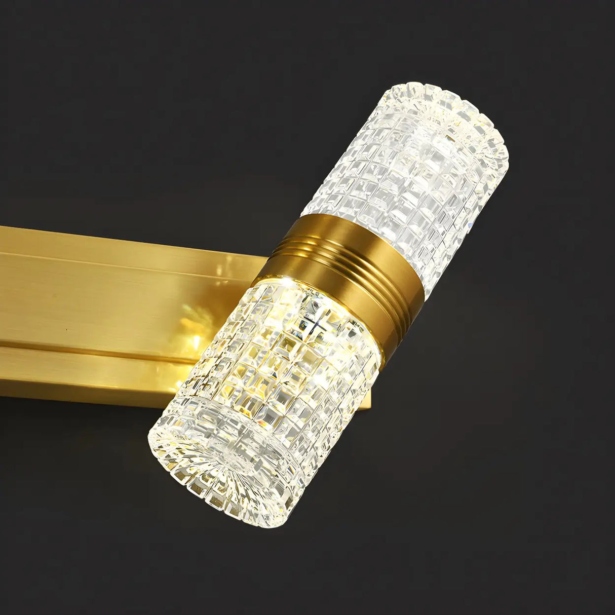 Modern Crystal Brass Wall Light, 4-Light Vanity Fixture Image - 6