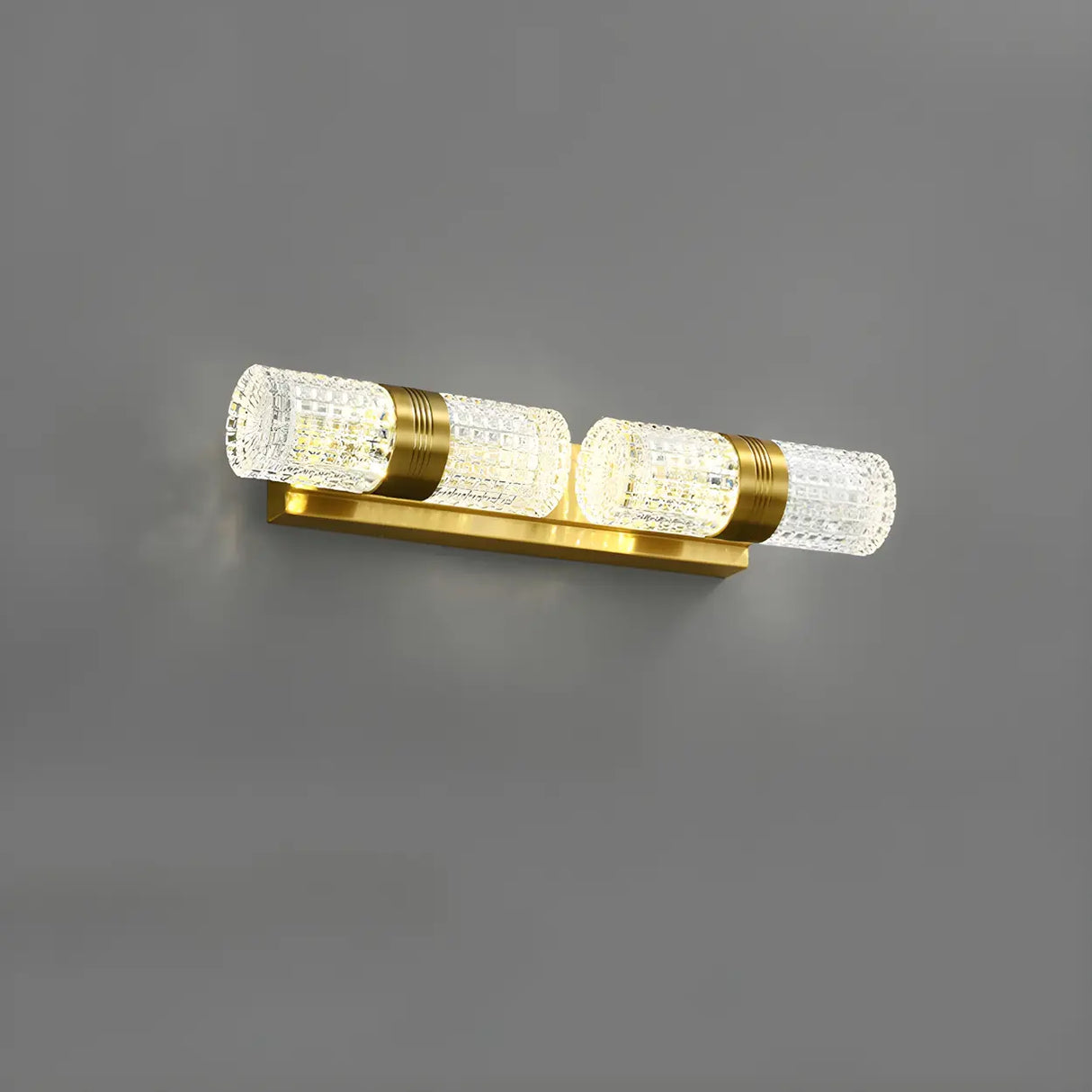Modern Crystal Brass Wall Light, 4-Light Vanity Fixture Image - 8