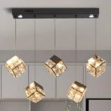 Modern Crystal Cube Pendant Light for Dining Room & Kitchen Image - 1