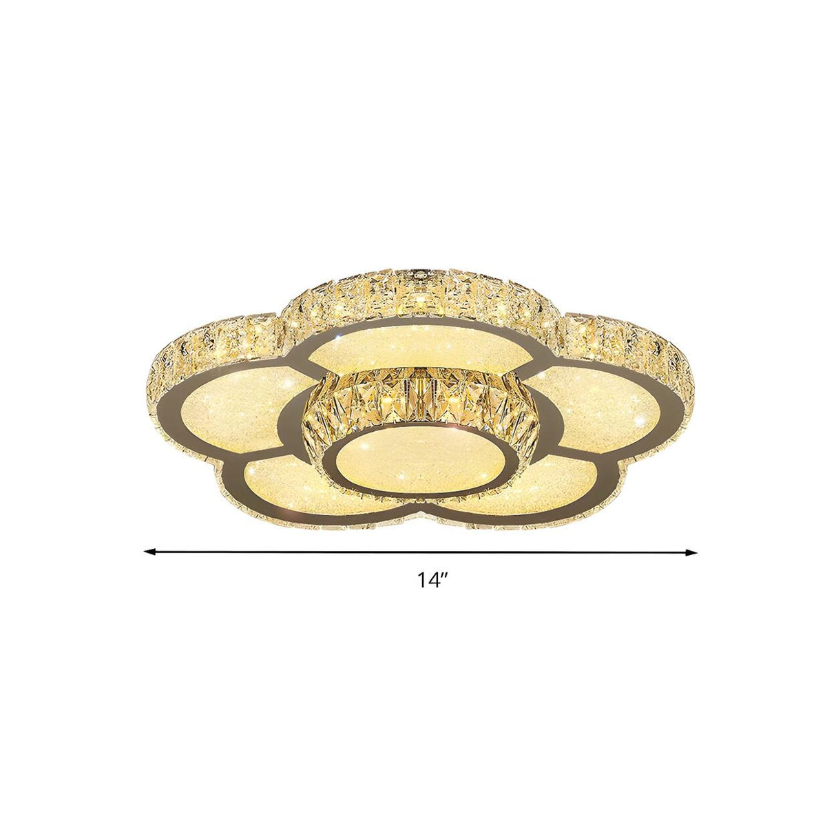 Modern Crystal Flower Dimmable LED Flush Mount Light Image - 6
