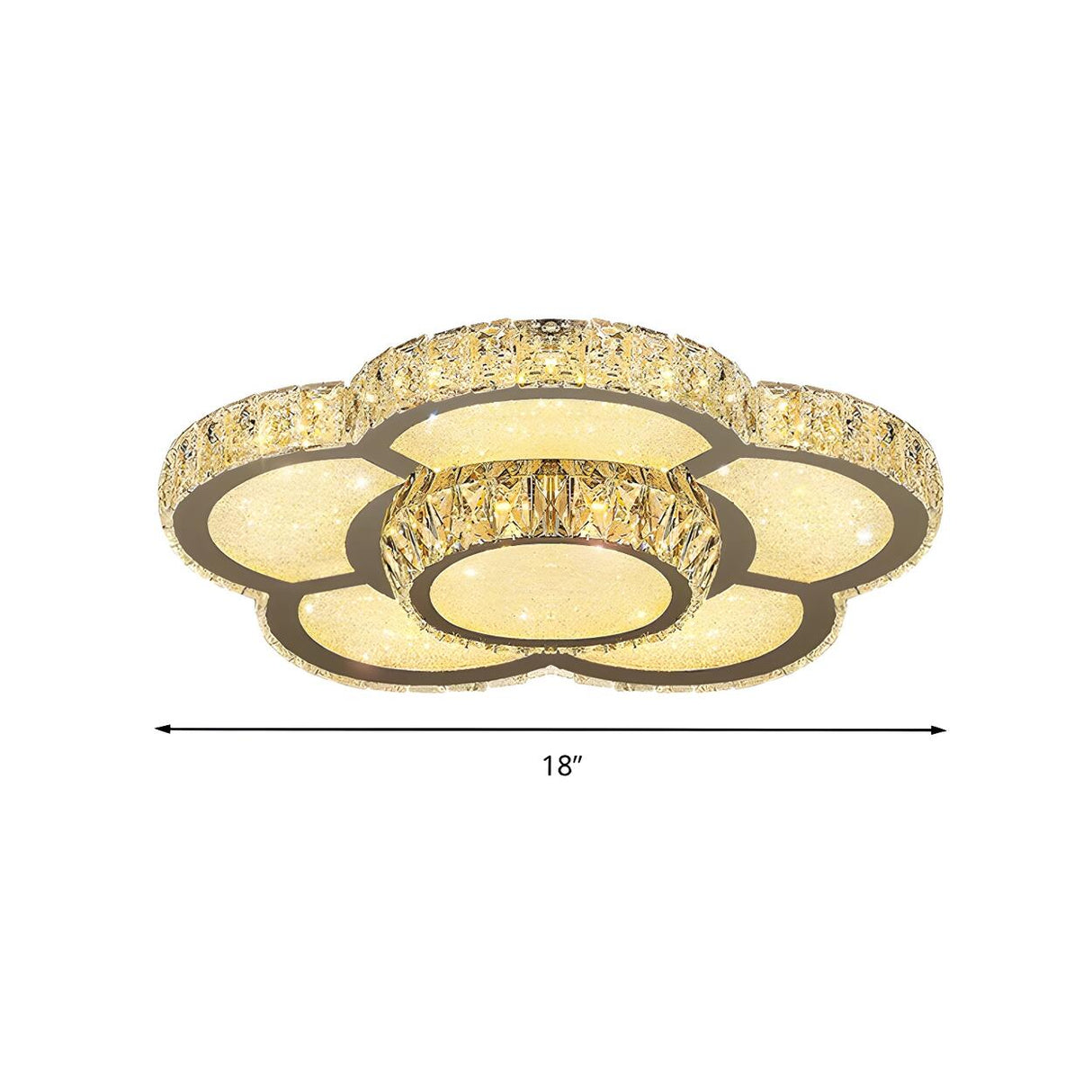 Modern Crystal Flower Dimmable LED Flush Mount Light Image - 7