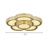 Modern Crystal Flower Dimmable LED Flush Mount Light Image - 8