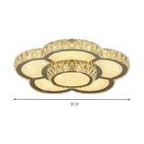 Modern Crystal Flower Dimmable LED Flush Mount Light Image - 9