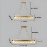 Modern Crystal Linear Chandelier with Gold Finish, 48 Inch Image - 6