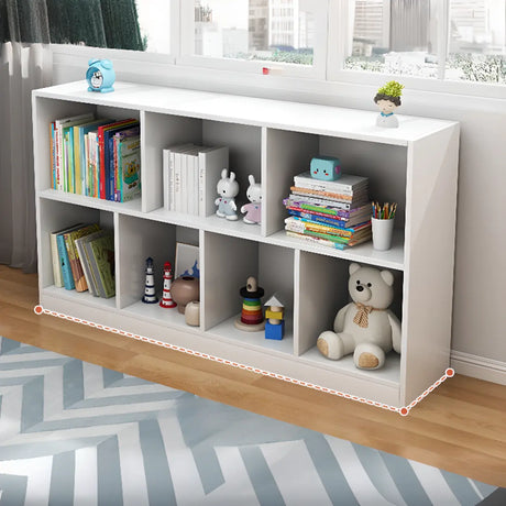 Modern Cube Wooden Open Back Storage Bookcase White Image - 2