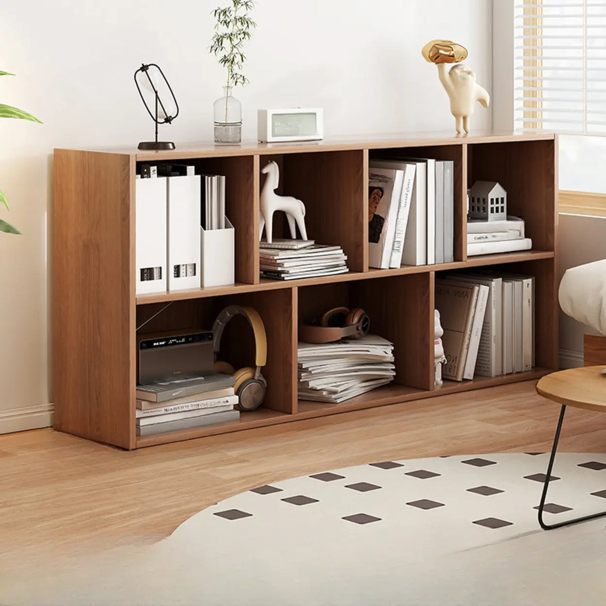 Modern Cube Wooden Open Back Storage Bookcase White Image - 21
