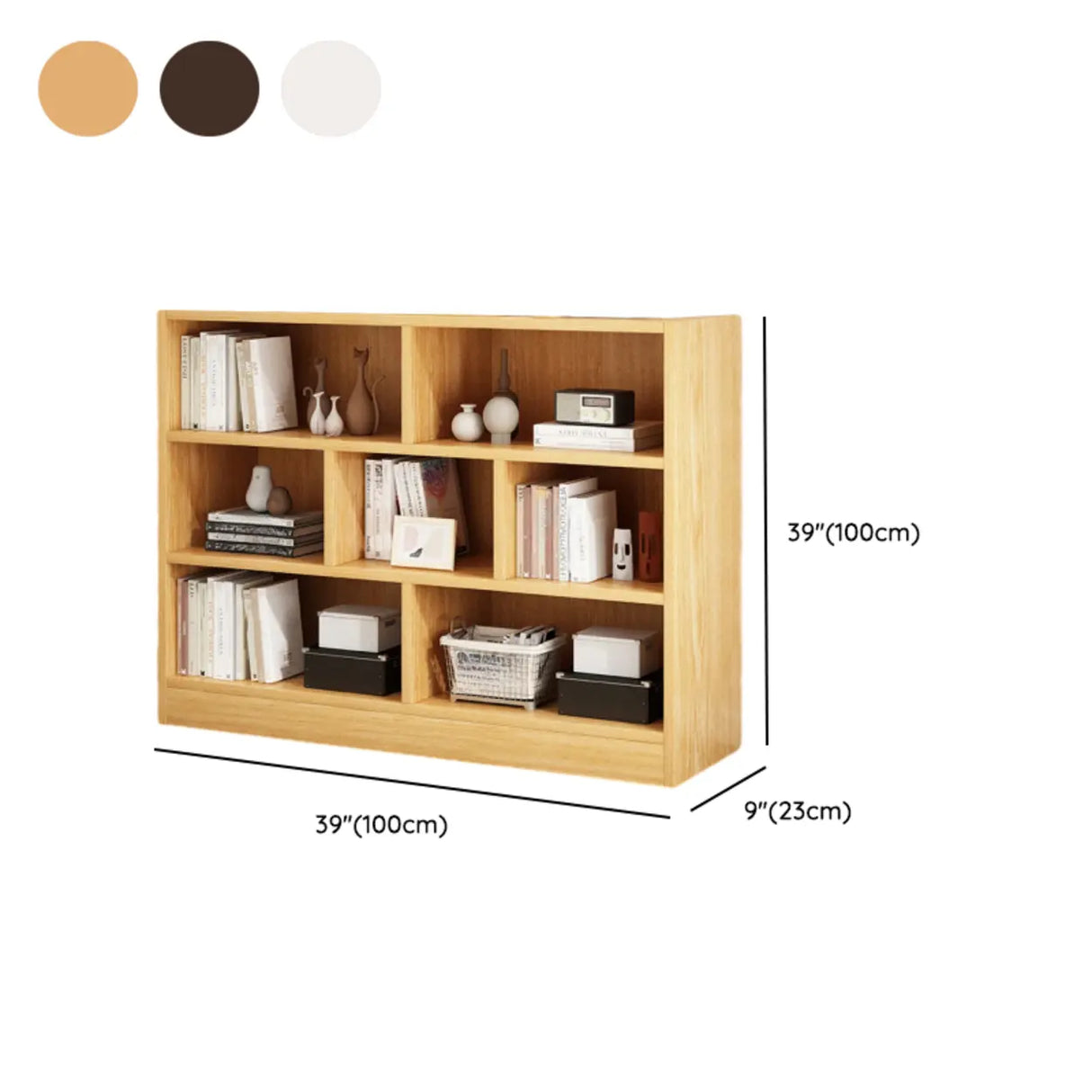 Modern Cube Wooden Open Back Storage Bookcase White Image - 29