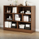 Modern Cube Wooden Open Back Storage Bookcase White Image - 4