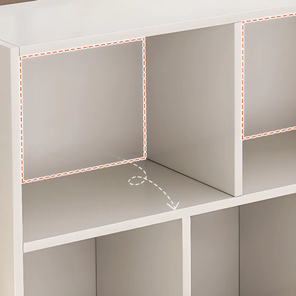 Modern Cube Wooden Open Back Storage Bookcase White Image - 6