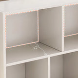 Modern Cube Wooden Open Back Storage Bookcase White Image - 6