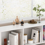 Modern Cube Wooden Open Back Storage Bookcase White Image - 8