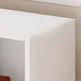 Modern Cube Wooden Open Back Storage Bookcase White Image - 9