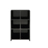 Modern Cube Wooden Storage Organizer Bookcase Black Image - 3