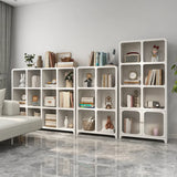 Modern Cube Wooden Storage Organizer Bookcase Black Image - 4