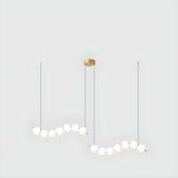 Modern Curve White Ball LED Island Pendant Light Image - 2
