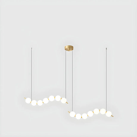 Modern Curve White Ball LED Island Pendant Light Image - 2