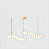 Modern Curve White Ball LED Island Pendant Light Image - 3