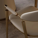 Modern Curved Back Faux Leather Upholstered Dining Chair Image - 8