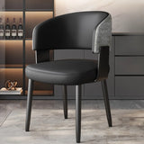Modern Curved Back Upholstered Dining Chair with Metal Legs Image - 11