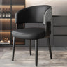 Modern Curved Back Upholstered Dining Chair with Metal Legs Image - 11