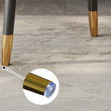 Modern Curved Back Upholstered Dining Chair with Metal Legs Image - 12