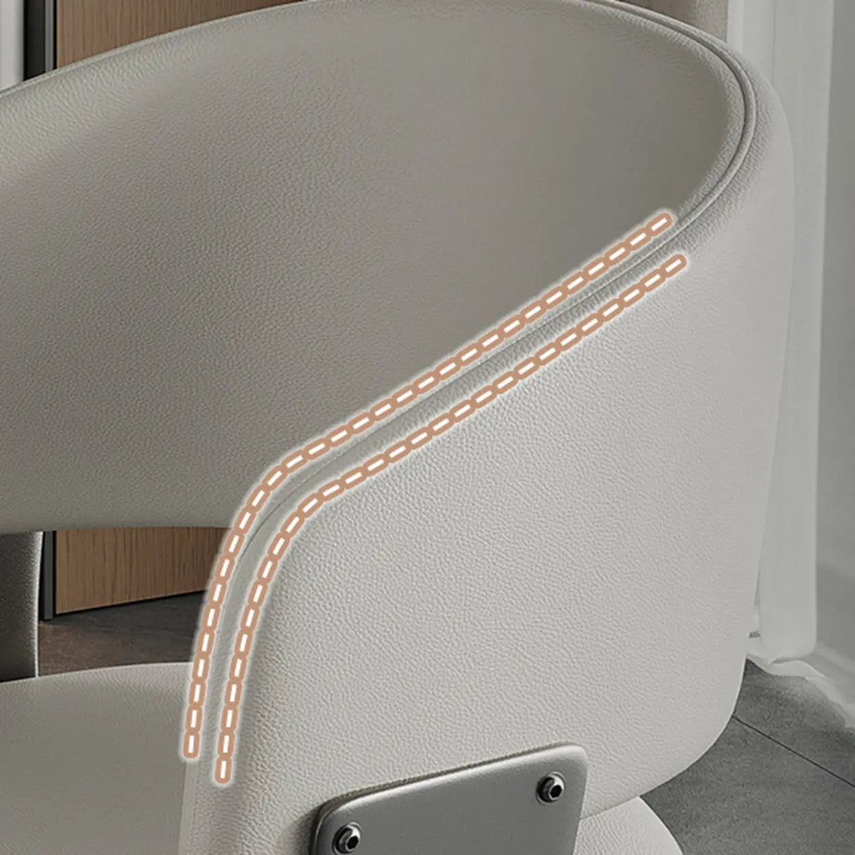 Modern Curved Back Upholstered Dining Chair with Metal Legs Image - 16