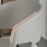 Modern Curved Back Upholstered Dining Chair with Metal Legs Image - 16