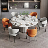 Modern Curved Back Upholstered Dining Chair with Metal Legs Image - 6