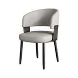 Modern Curved Back Upholstered Dining Chair with Metal Legs Image - 9