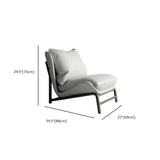 Modern Curved Leather  Removable Pillow Back Accent Chair Image - 14