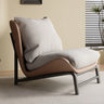 Modern Curved Leather  Removable Pillow Back Accent Chair Image - 3