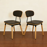 Modern Curved Open-Back Armless Dining Chair Image - 10