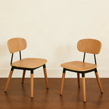Modern Curved Open-Back Armless Dining Chair Image - 11