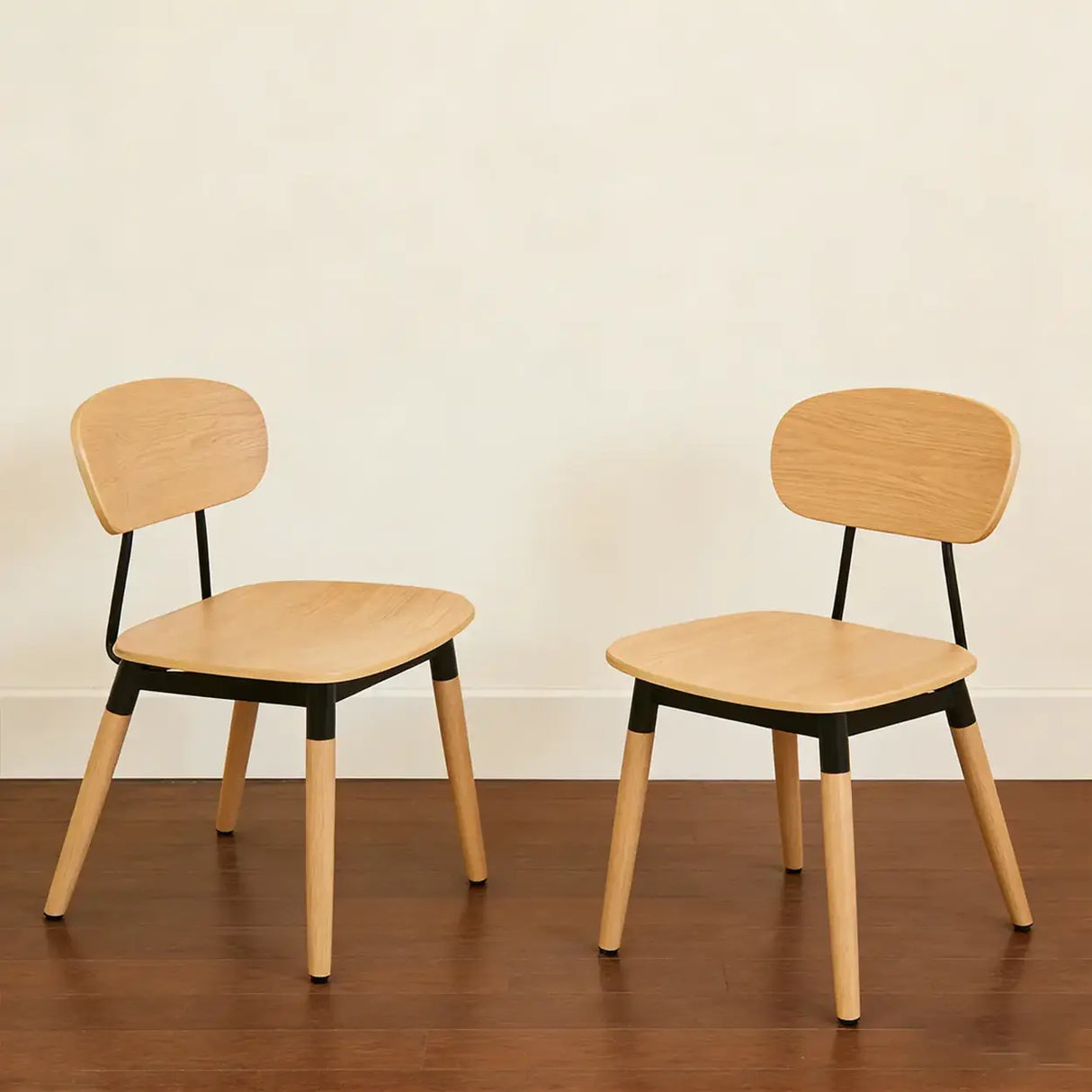 Modern Curved Open-Back Armless Dining Chair Image - 12