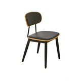 Modern Curved Open-Back Armless Dining Chair Image - 13