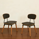Modern Curved Open-Back Armless Dining Chair Image - 14