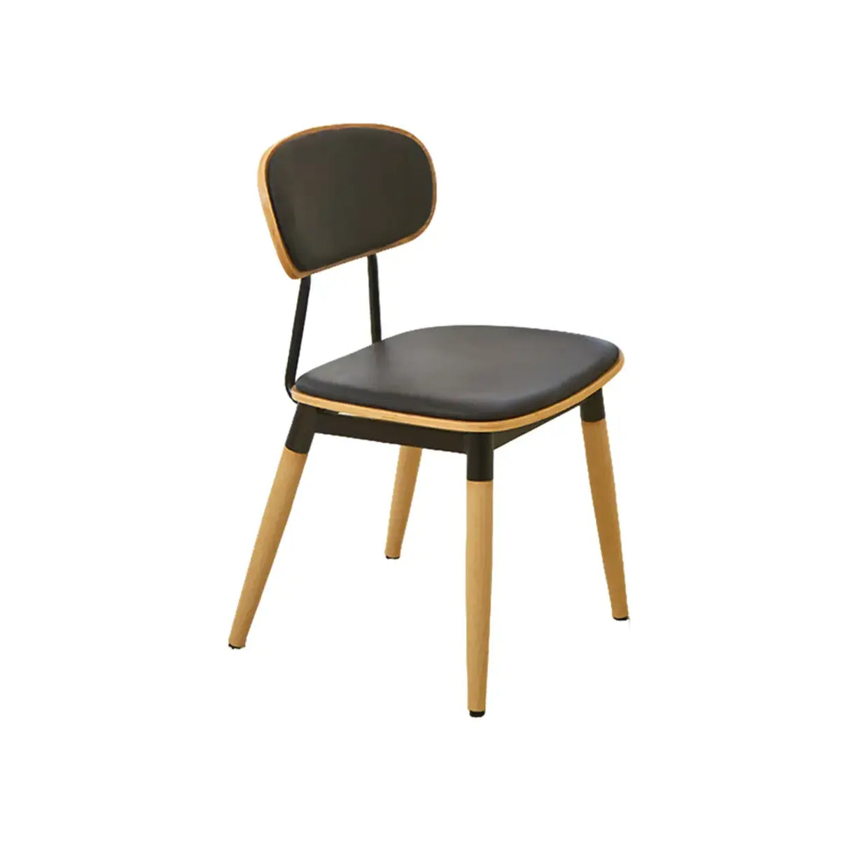 Modern Curved Open-Back Armless Dining Chair Image - 15