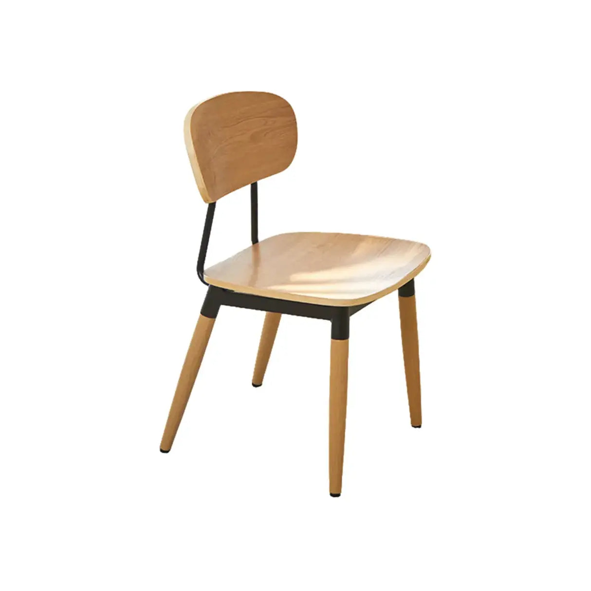 Modern Curved Open-Back Armless Dining Chair Image - 18
