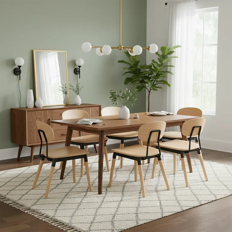 Modern Curved Open-Back Armless Dining Chair Image - 2