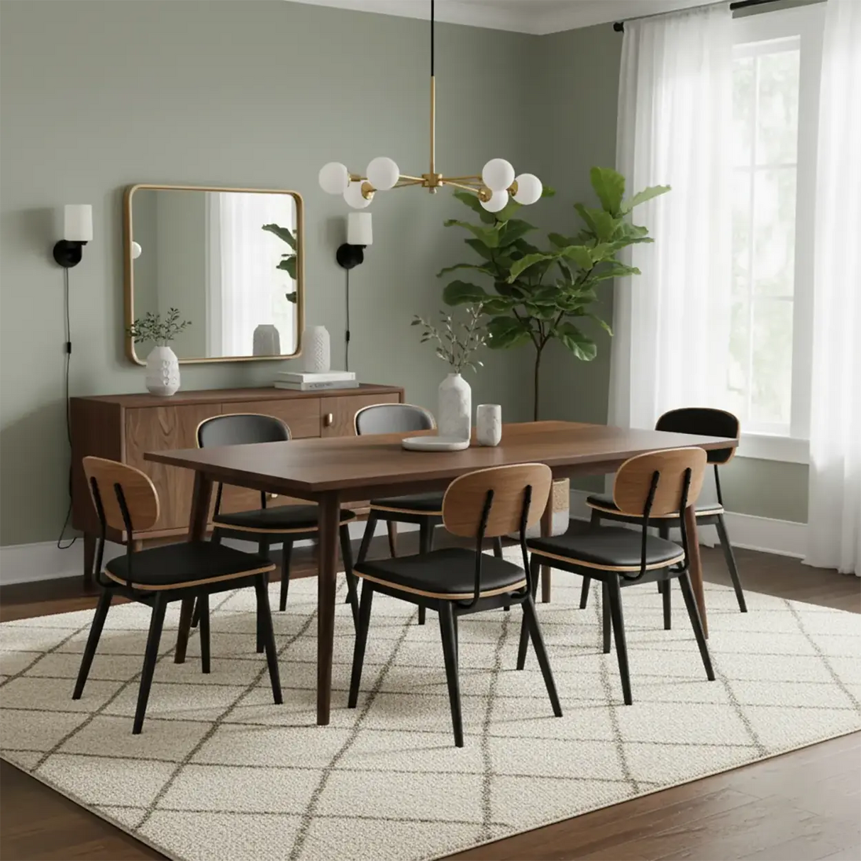Modern Curved Open-Back Armless Dining Chair Image - 3