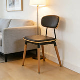 Modern Curved Open-Back Armless Dining Chair Image - 6